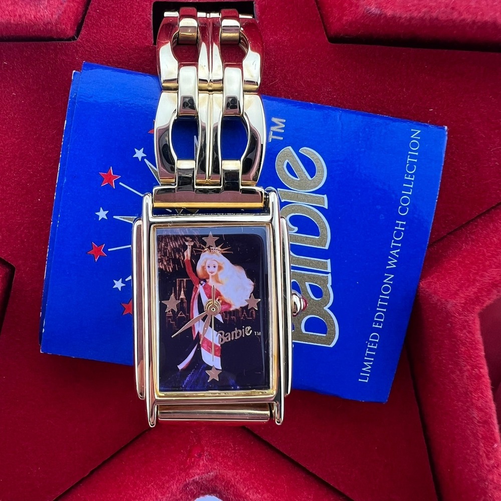 New 1995 Barbie Limited Edition Watch Miss America Style Gold Tone w/ Box